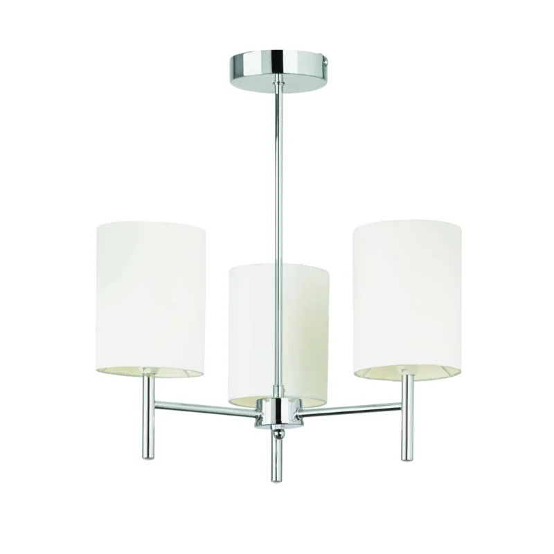 Lampa sufitowa 3-punktowa chromowana z białymi abażurami BRIO-3CH z serii BRIO - Endon Lighting Ostatnia szansa