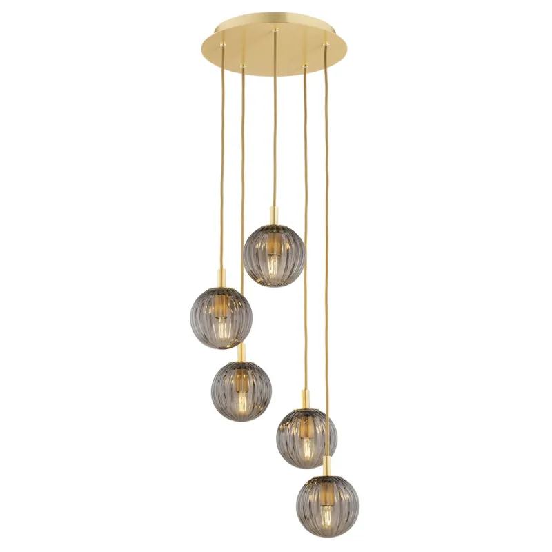 Lampa wisząca żyrandol PALOMA 2185 dymione kule i złoto - Argon Oferta czasowa