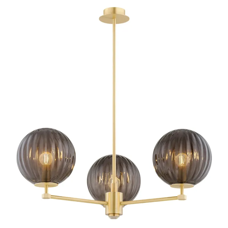 Oferta czasowa Żyrandol dymione kule ryflowane i mosiądz PALOMA 6310 - Argon
