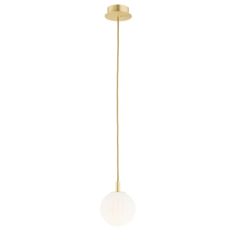 Lampa wisząca szklana kula PALOMA 8506 biel i złoto - Argon Nowy