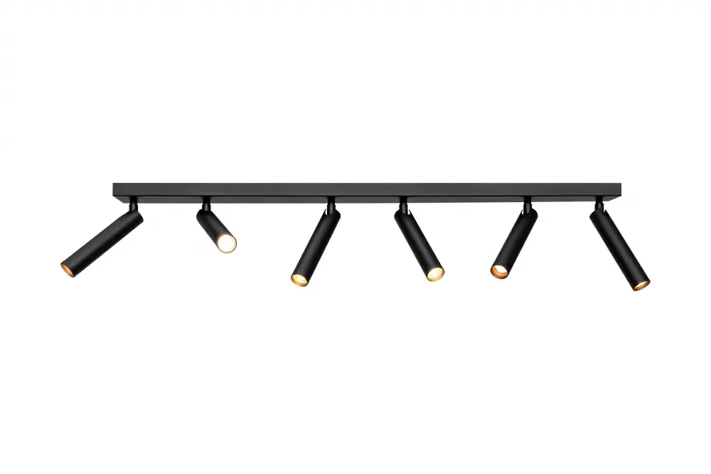 Lampa sufitowa sześciopunktowa ROLL 6 50924602 czarna - Kaspa Ostatnie sztuki