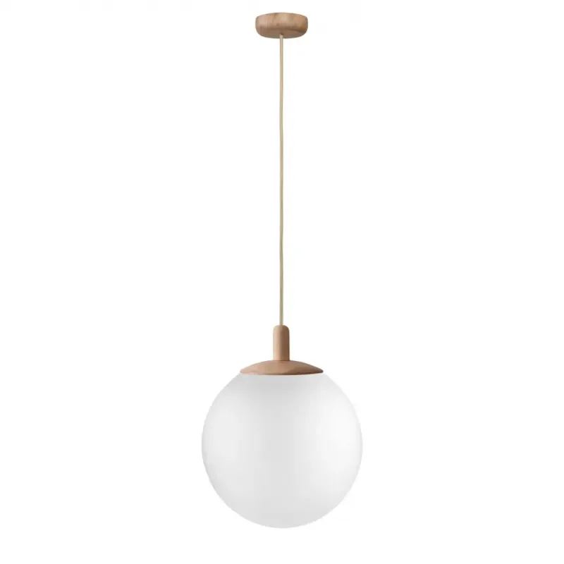Lampa wisząca szkło i drewno ALUR WOOD M 11148119 dąb - Kaspa Okazja