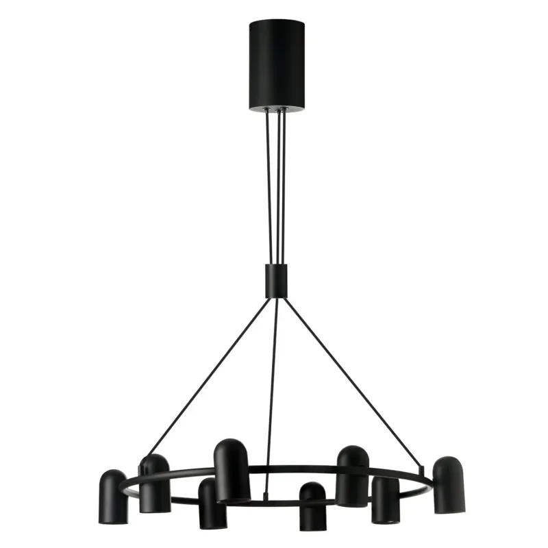 Łatwy zwrot Azzardo Lampa wisząca metalowa czarna 8-punktowa AZ5732 z serii VIVI