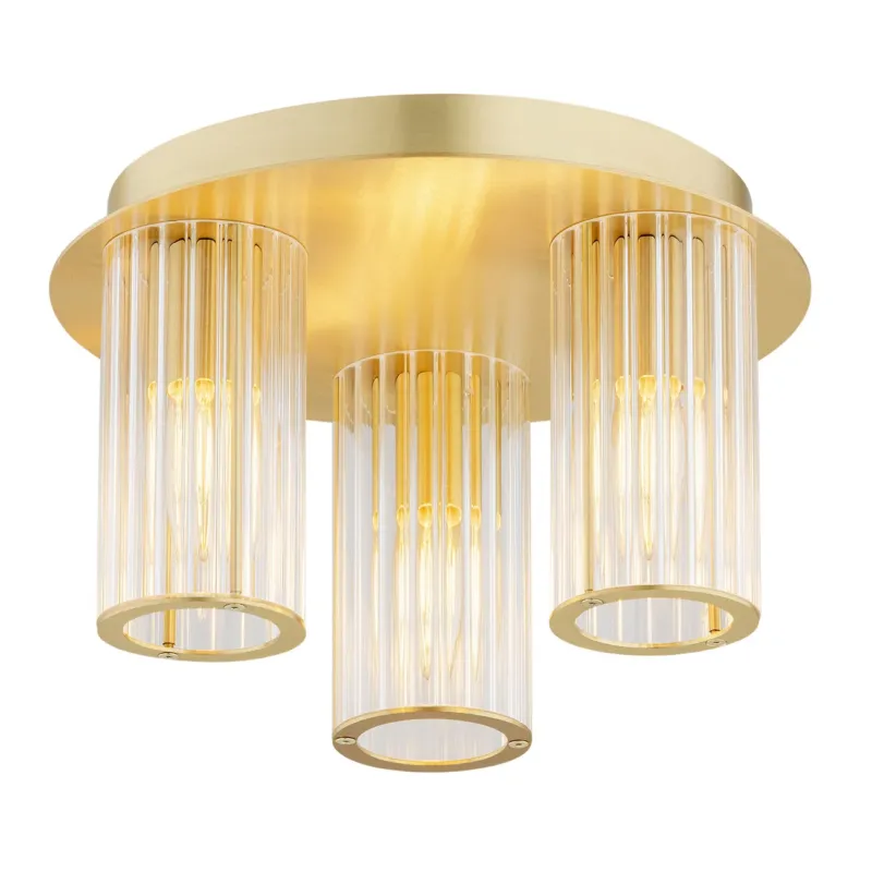 Lampa sufitowa plafon HAMPTON 6304 szkło z mosiądzem - Argon Nowy