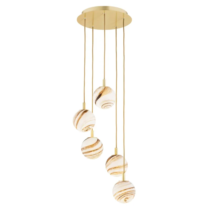 Lampa wisząca żyrandol ARUBA 2182 marmur i mosiądz - Argon Szybka dostawa
