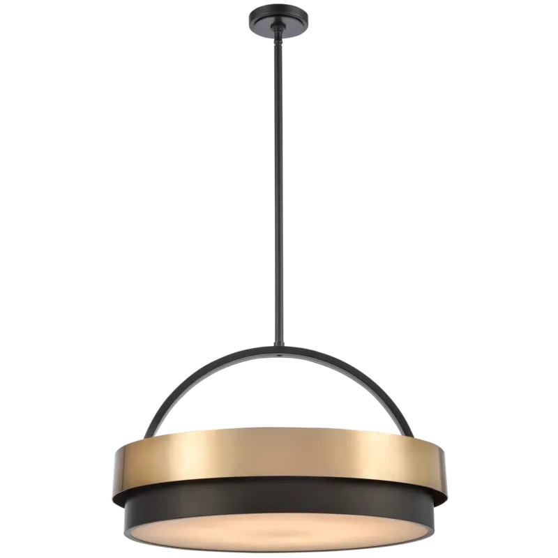 Lampa wisząca metalowa mosiężno-czarna 60cm P06753BR z serii COBURG - Cosmo Light Do wyczerpania zapasów
