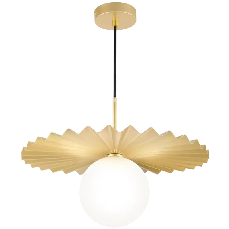 Obniżka ceny Lampa wisząca złota metalowa z kulistym kloszem P01432AU z serii MARBELLA - Cosmo Light
