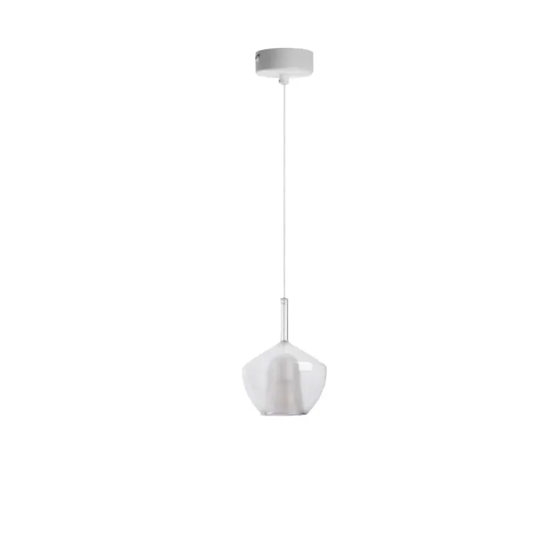Bezpieczne zakupy Azzardo Lampa wisząca biała szklana 20cm AZ6294 z serii GRACE