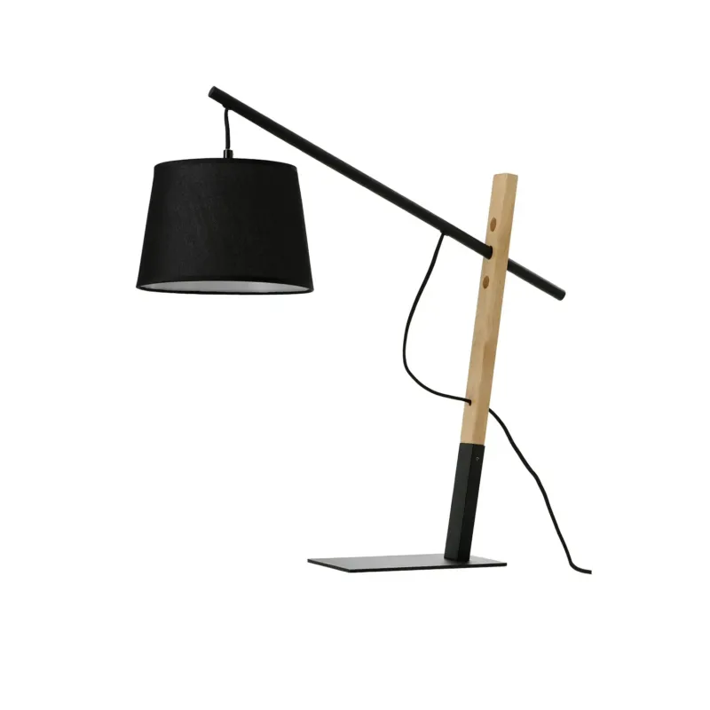 Zamów dziś Azzardo Lampa stołowa drewniana z tkaninowym abażurem AZ5644 z serii GARDA