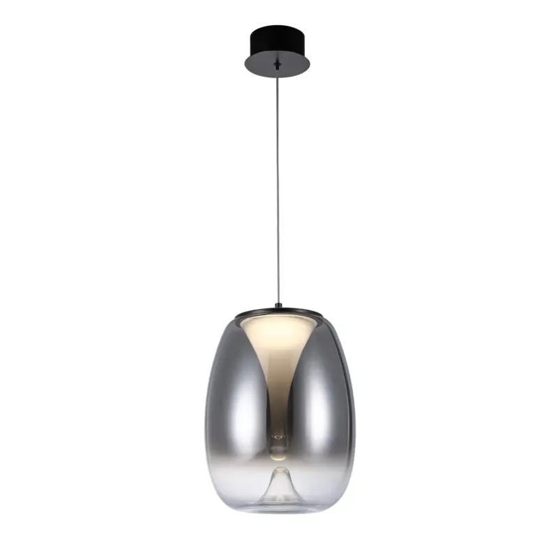 Azzardo Lampa wisząca szklana dymiona czarna 27cm AZ5826 z serii PAMELA Nowość