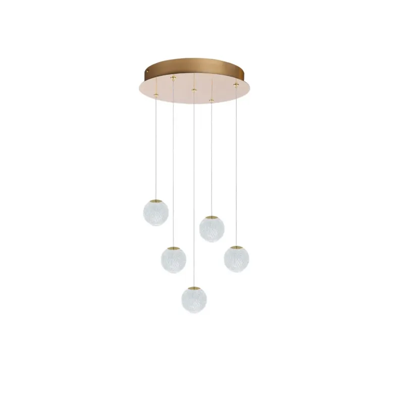 Azzardo Lampa wisząca złota 5-punktowa szklana AZ6018 z serii EDEM Zamów dziś