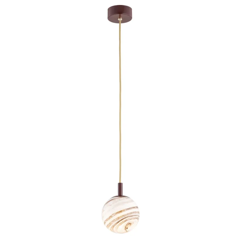 Bezpieczne zakupy Lampa wisząca ALMIROS 8452 kula alabastrowa brązowa - Argon