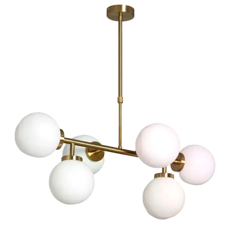 Lampa Wisząca Kule Mleczne Złota Abruzzo Liguria 6xE27 ABR-LWL-6XE27 -Abruzzo Zamów dziś