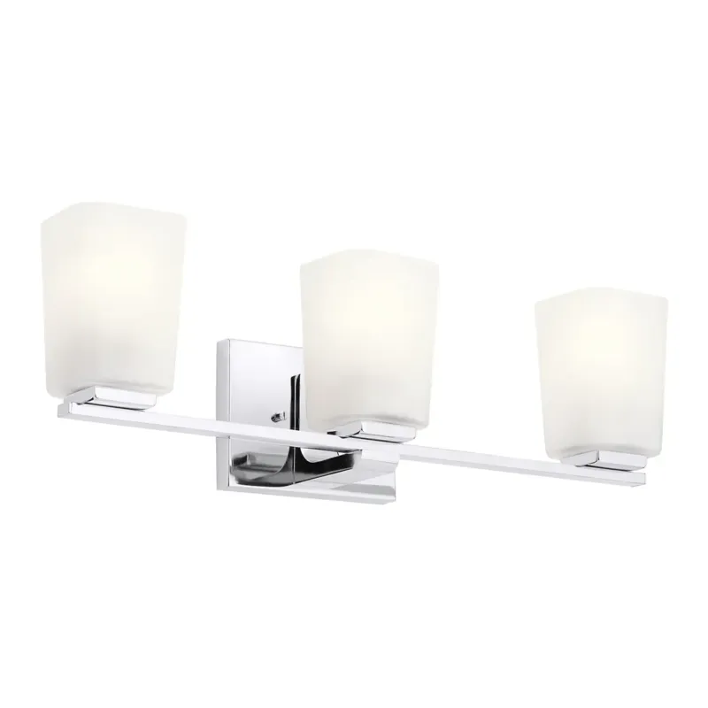 Kinkiet chromowany 3-punktowy ze szklanymi kloszami KL-ROEHM3-PC z serii ROEHM - Elstead Lighting Popularny