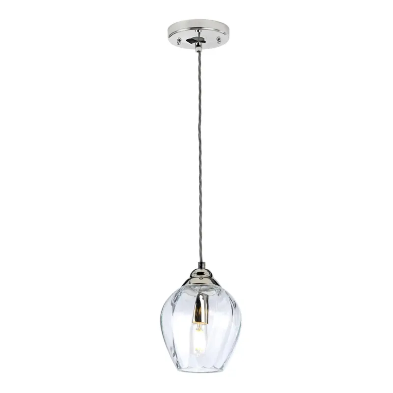 Lampa wisząca szklana niklowana 1-punktowa TIBER-P-CLEAR z serii TIBER - Elstead Lighting Bezpieczna płatność