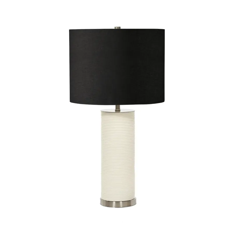 Lampa stołowa porcelanowa biała z czarnym abażurem RIPPLE-TL-WHT-B z serii RIPPLE - Elstead Lighting Oferta czasowa