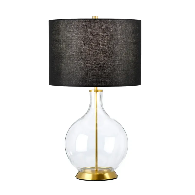 Zniżka Lampa stołowa szklana z czarnym abażurem ORB-CLEAR-AB-BLK z serii ORB - Elstead Lighting