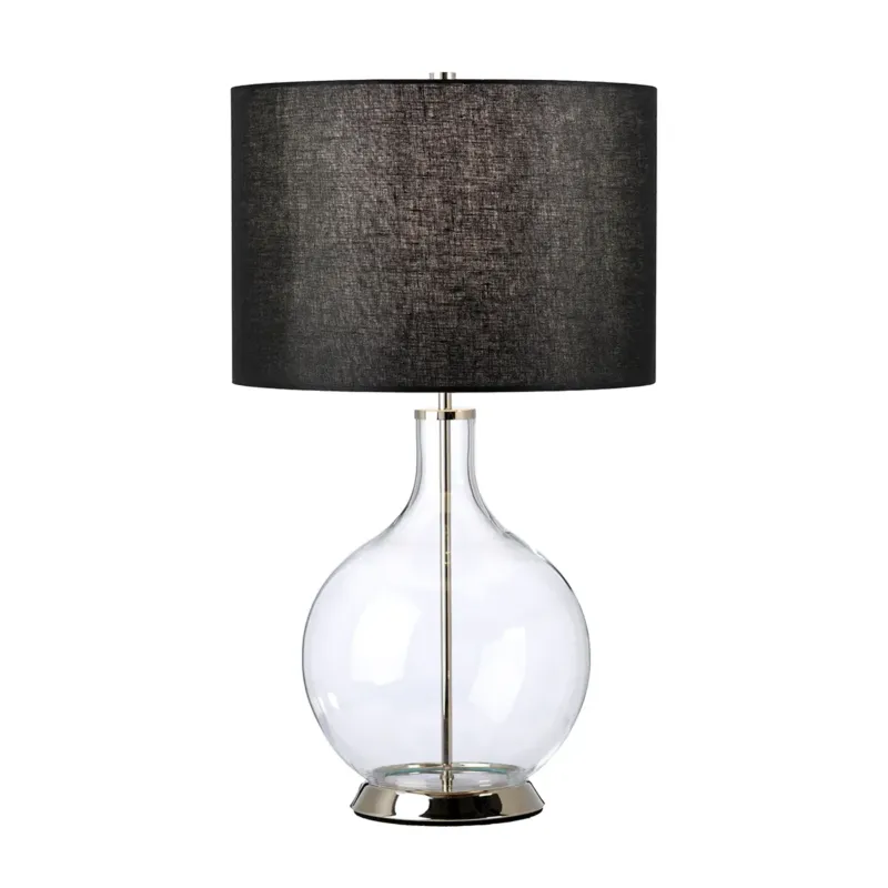 Lampa stołowa szklana z czarnym abażurem ORB-CLEAR-PN-BLK z serii ORB - Elstead Lighting Szybka wysyłka