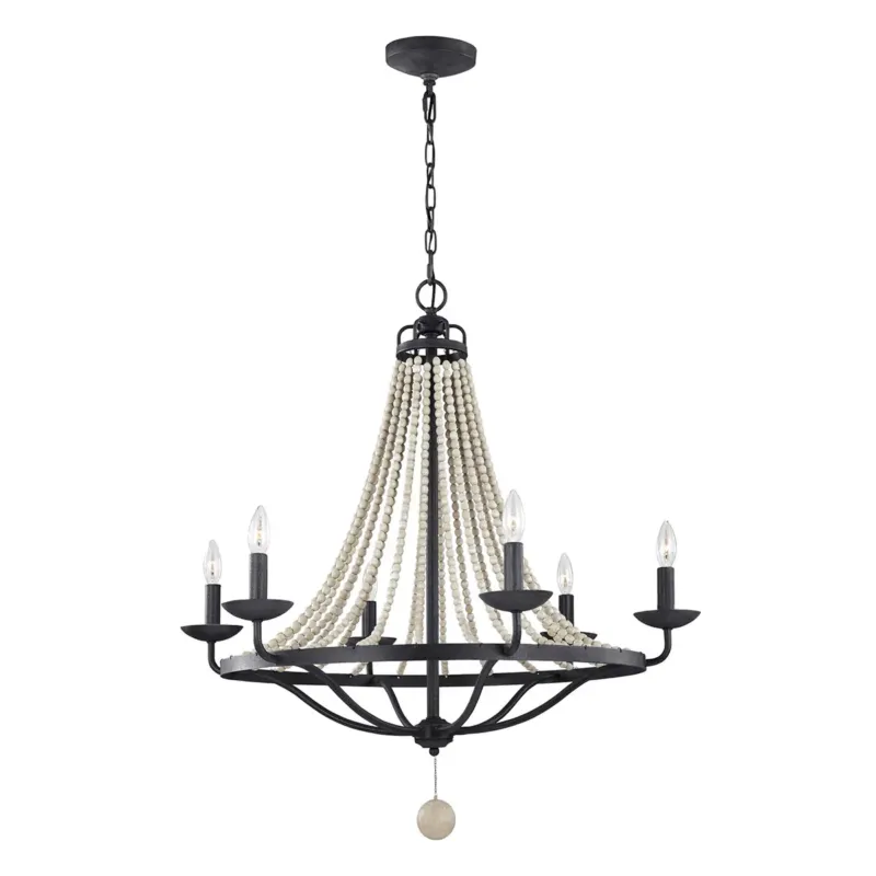 Żyrandol metalowy z koralikami 6-punktowy FE-NORI6-DWZ z serii NORI - Elstead Lighting Bezpieczna płatność