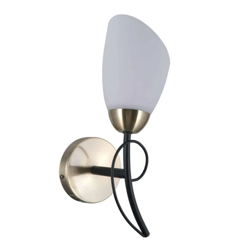Premium Kinkiet metalowy czarno-brązowy ze szklanym kloszem WL-6706-1 z serii Cristina - Lampy Italux