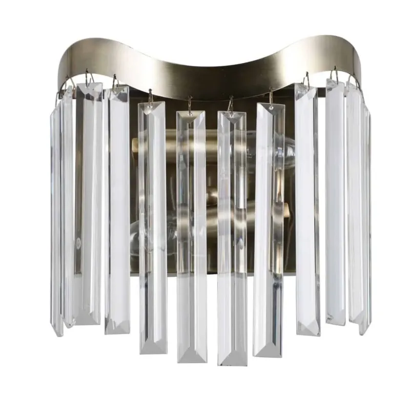 Kinkiet szklany kryształowy 2-punktowy antyczny brąz WL-44544-2 z serii Sabriga - Lampy Italux Oferta czasowa