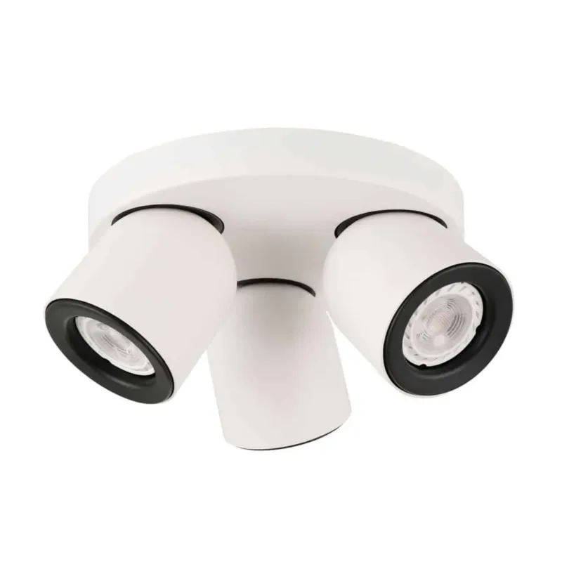Wyjątkowa oferta Lampa sufitowa metalowa biało-czarna 3-punktowa SPL-2855-3C-WH z serii NUORA - Lampy Italux