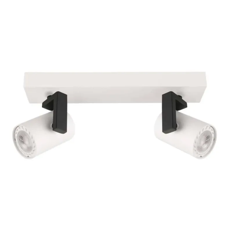 Lampa sufitowa reflektorowa biało-czarna 2-punktowa SPL-2846-2 z serii Mola - Lampy Italux Nie przegap
