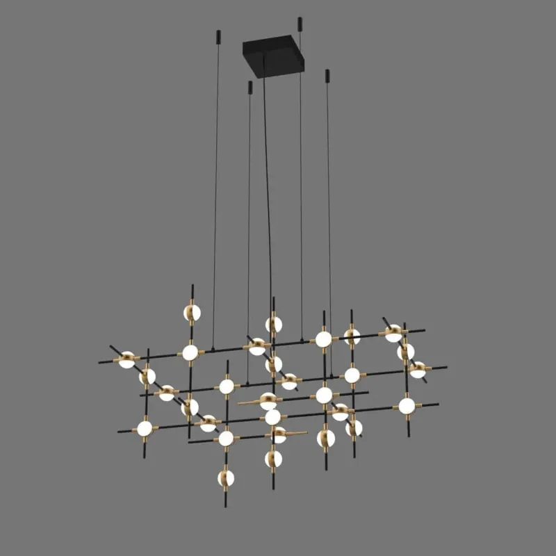 Lampa wisząca loftowa czarno-złota 30-punktowa MD18001067-30A BG z serii PROVENZA - Lampy Italux Wysoka jakość