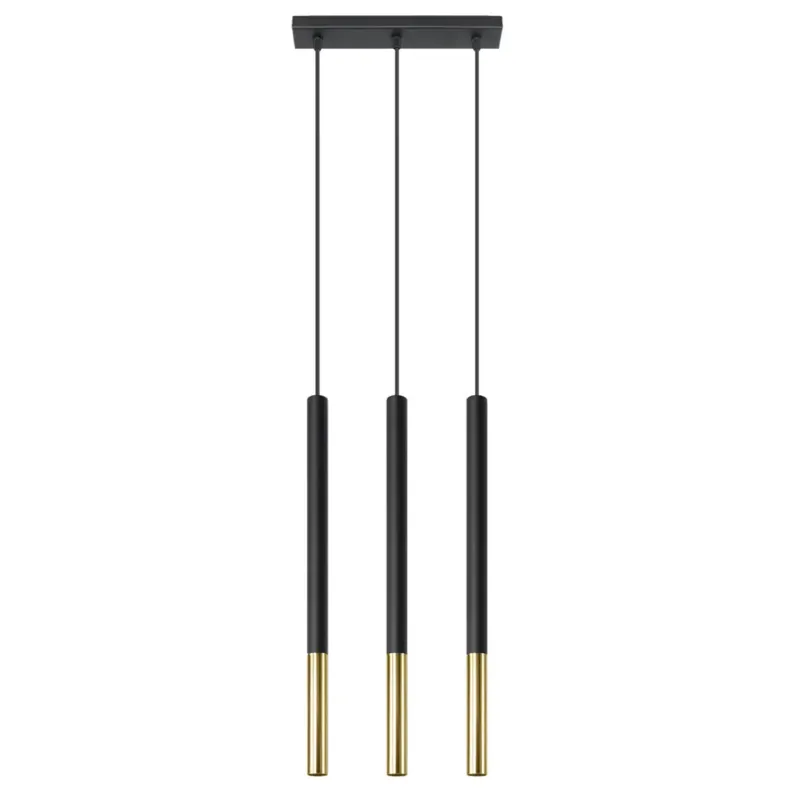 Ostatnie sztuki Lampa wisząca MOZAICA 3L czarny/złoto SL.0892 - Sollux