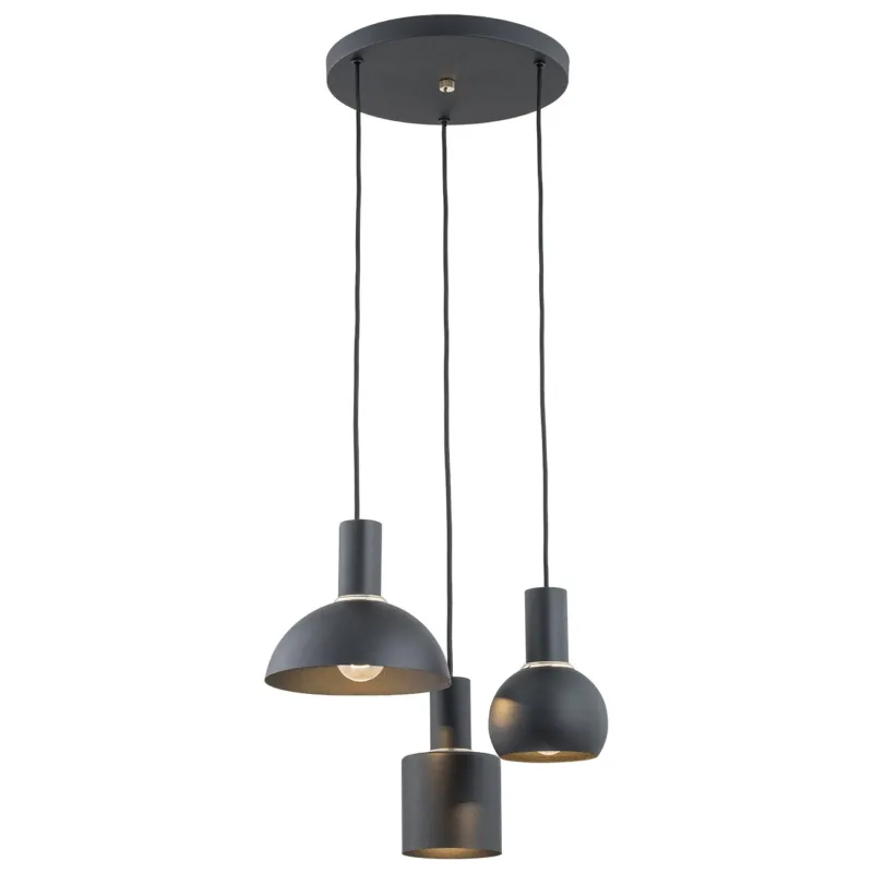 Lampa wisząca nowoczesna SINES 1472 czarny zwis na kole - Argon Taniej