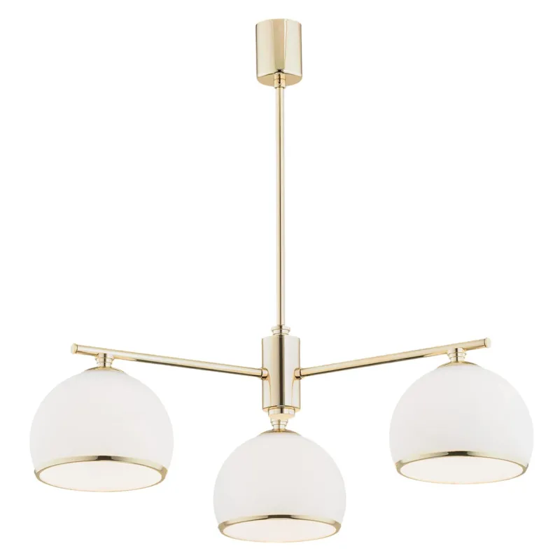 Nowy Lampa nad stół stylowa wisząca MARBELLA 1488 glamour szklany złoty - Argon
