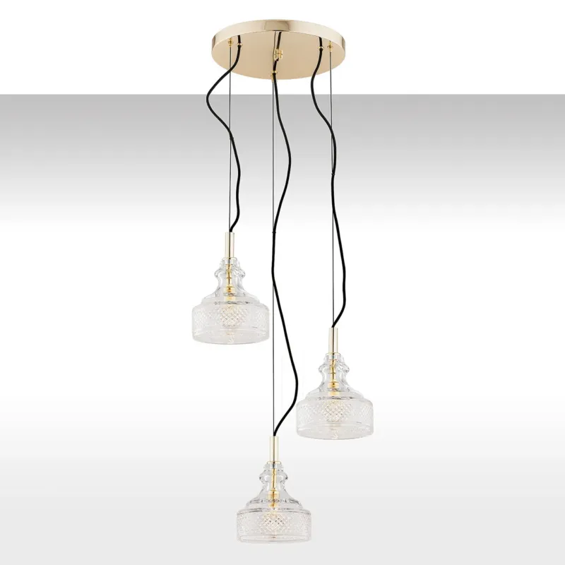 Zniżka Lampa nad stół wisząca nowoczesna CRUZ 1462 kryształowa mosiądz - Argon
