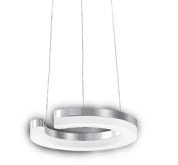 Lampa wisząca LED srebrna okrągła 30cm MD1202214-1A z serii RING BLUNDER - Lampy Italux Hit cenowy