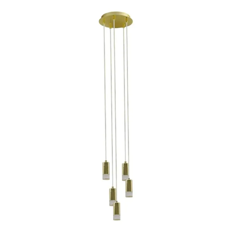 Lampa wisząca mosiężna 5-punktowa szklana HD443N-05-8144 z serii MENTIN - Lampy Italux Tylko dziś