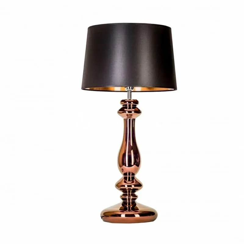 Najlepsza cena Lampa stołowa miedź + klosz czaro-złoty VERSAILLES L204261250 - 4Concepts