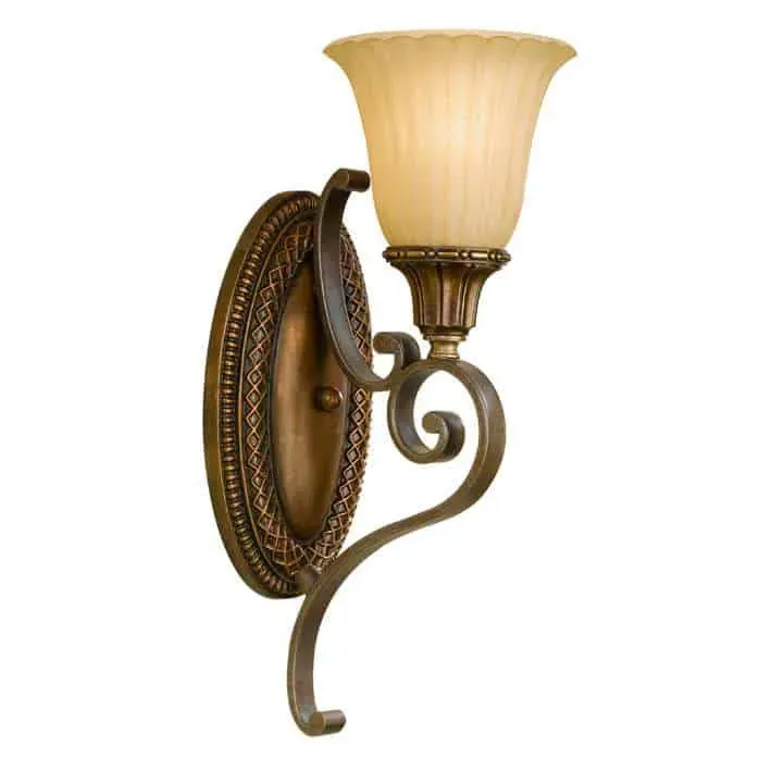 Kinkiet metalowy brązowy ze szklanym kloszem FE/KELHAM HALL1 z serii KELHAM HALL - Elstead Lighting Zamów dziś