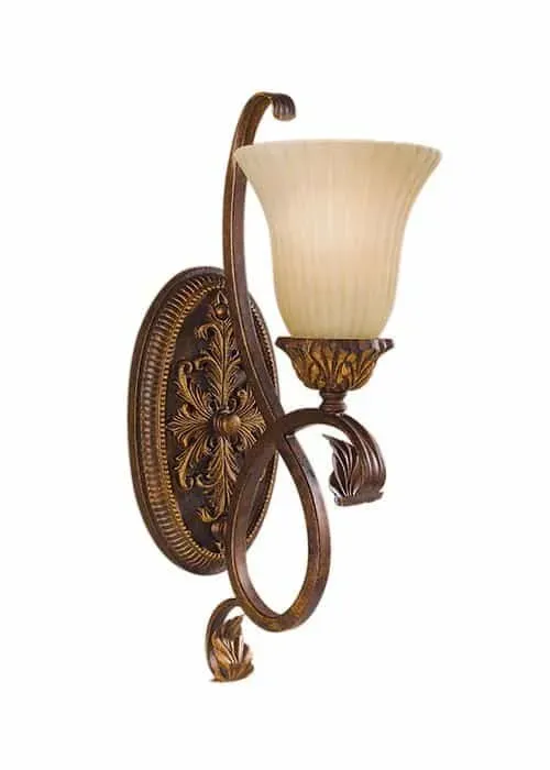 Kinkiet metalowy brązowy ze szklanym kloszem FE/SONOMAVAL1 z serii SONOMA VALLEY - Elstead Lighting Ostatnia szansa