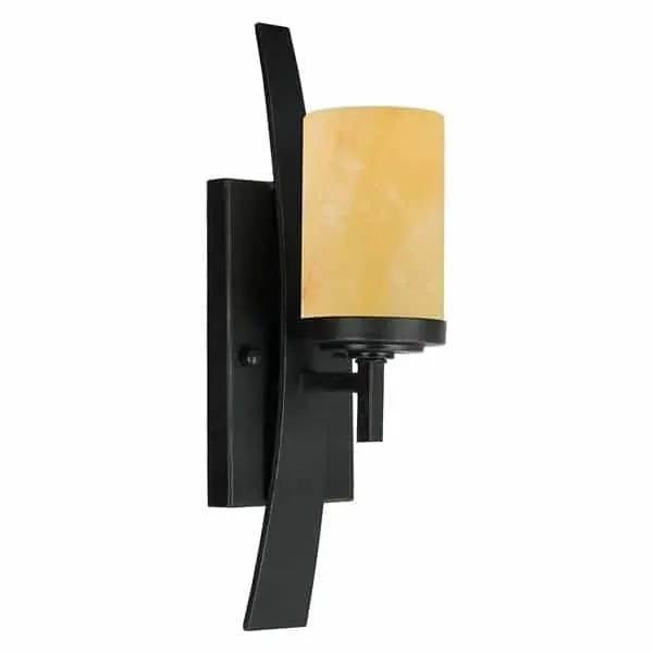 Kinkiet metalowy brązowy ze szklanym kloszem QZ/KYLE1 z serii KYLE - Elstead Lighting Ostatnie sztuki