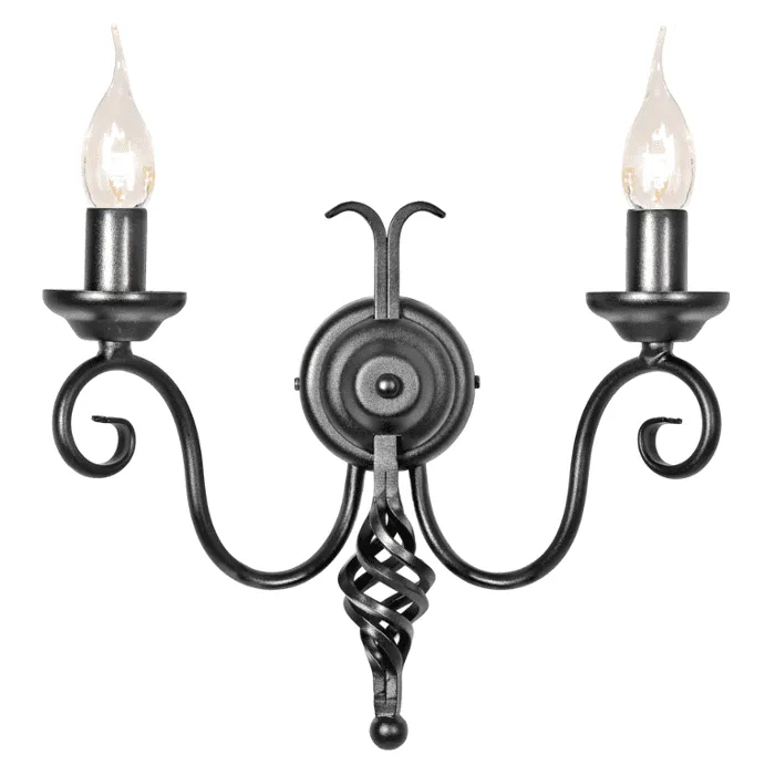 Zniżka Kinkiet metalowy czarny 2-punktowy HR2A z serii HARLECH - Elstead Lighting