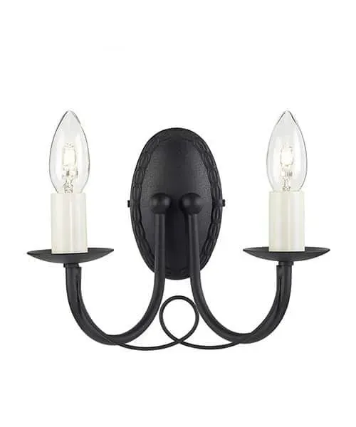 Nowy Kinkiet metalowy czarny 2-punktowy MN2 z serii MINSTER - Elstead Lighting