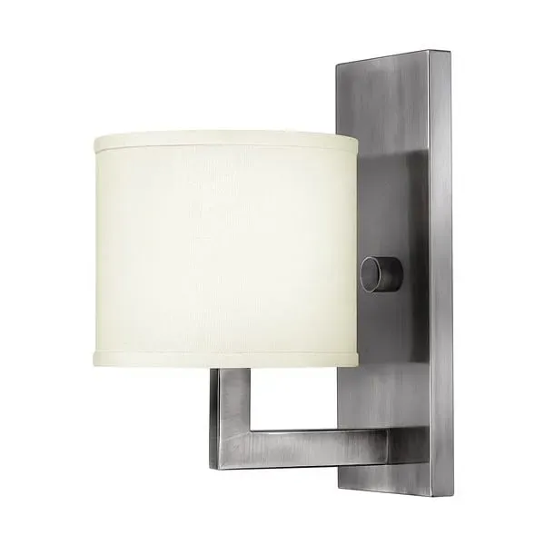 Kinkiet metalowy srebrny z abażurem ecru HK/HAMPTON1 z serii HAMPTON - Elstead Lighting Szybka wysyłka
