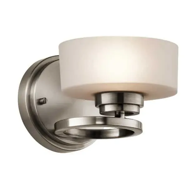 Kinkiet metalowy srebrny ze szklanym kloszem KL/ALEEKA1 z serii ALEEKA - Elstead Lighting Oferta czasowa