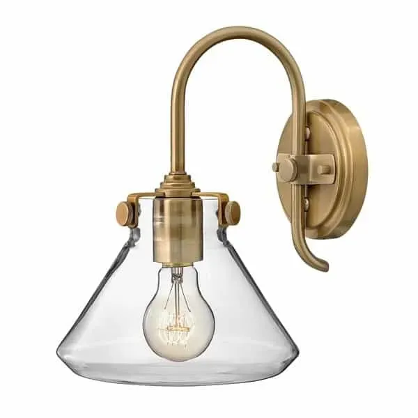 Promocja Kinkiet metalowy złoty ze szklanym kloszem HK/CONGRES1/A BC z serii CONGRESS - Elstead Lighting