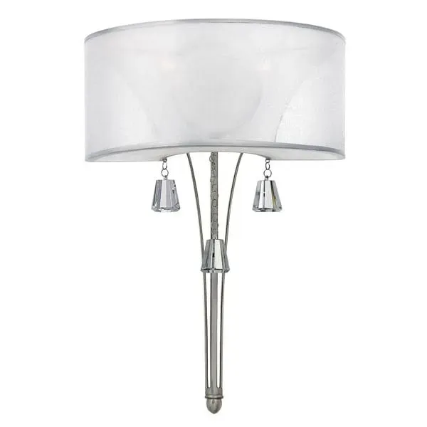 Okazja Kinkiet srebrny metalowy z abażurem i kryształkami HK/MIME2 z serii MIME - Elstead Lighting