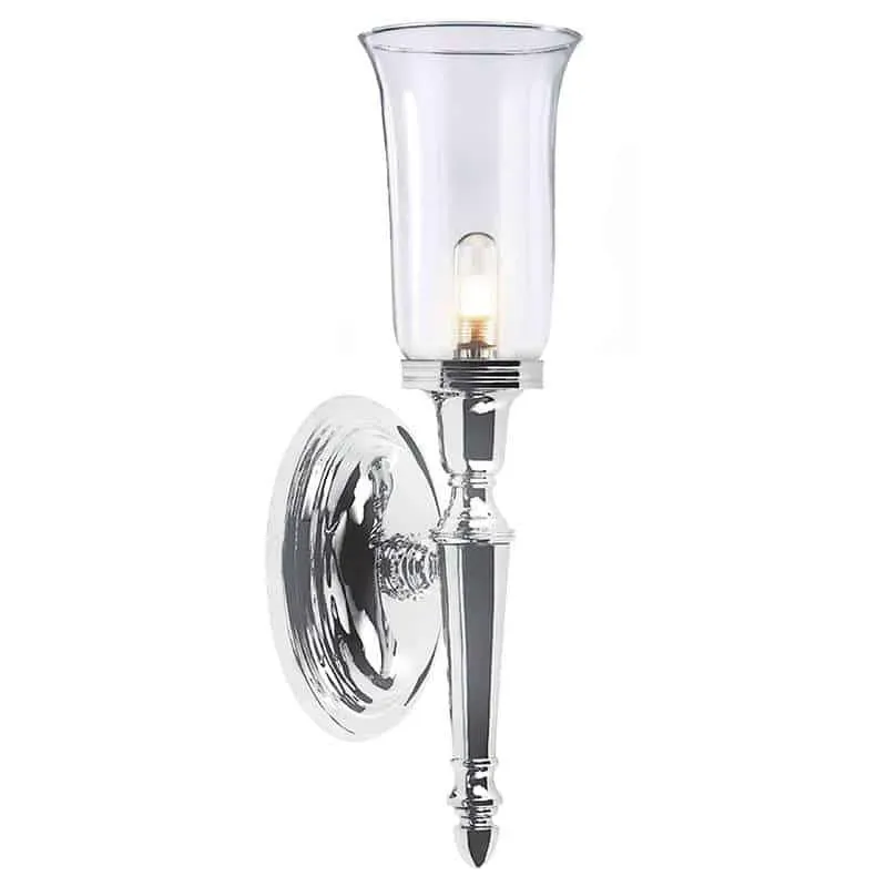 Wybór klientów Kinkiet łazienkowy chromowany szklany 1-punktowy DRYDEN2 PC z serii DRYDEN - Elstead Lighting