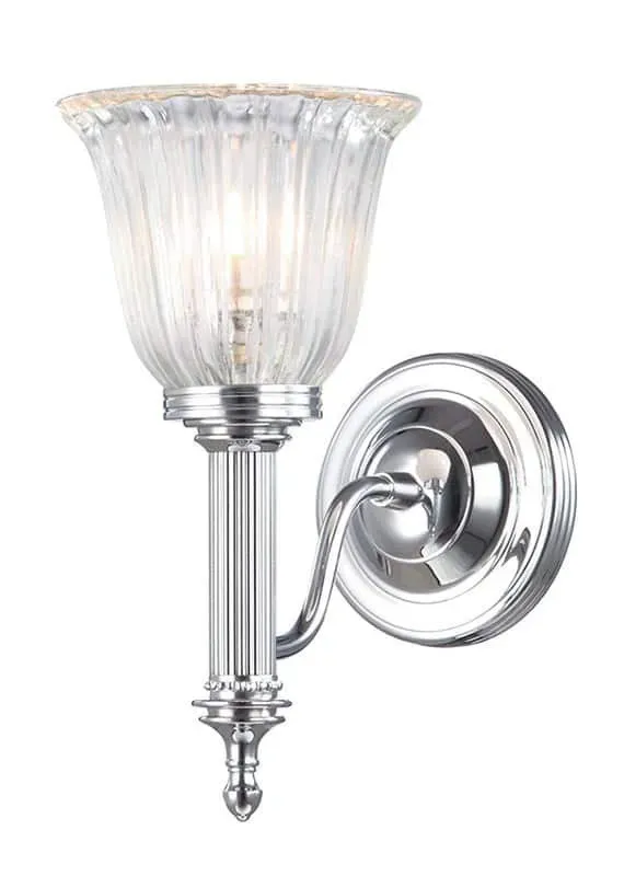 Kinkiet łazienkowy chromowany szklany IP44 CARROLL1 PC z serii CARROLL - Elstead Lighting Hit cenowy