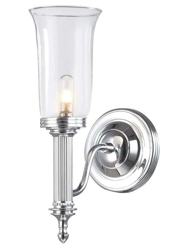 Kinkiet łazienkowy chromowany szklany IP44 CARROLL2 PC z serii CARROLL - Elstead Lighting Obniżka ceny