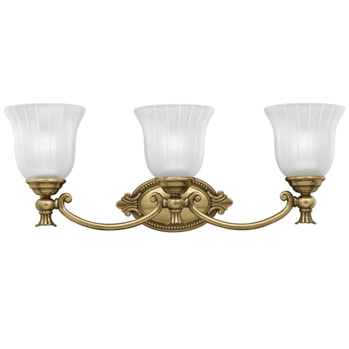 Cena promocyjna Kinkiet łazienkowy złoty 3-punktowy szklany HK/FRANCOI3 BATH z serii FRANCOISE - Elstead Lighting