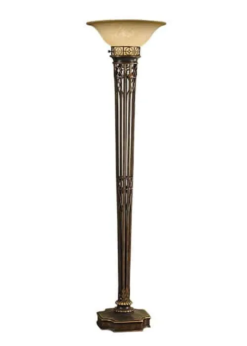 Bezpieczne zakupy Lampa podłogowa metalowa brązowa ze szklanym kloszem FE/OPERA TCH z serii OPERA - Elstead Lighting