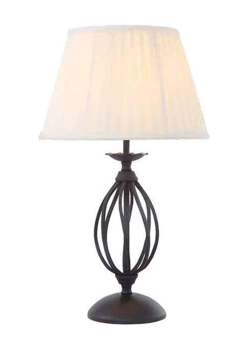 Najlepsza cena Lampa stołowa metalowa czarna z kloszem ecru ART/TL BLACK z serii ARTISAN - Elstead Lighting